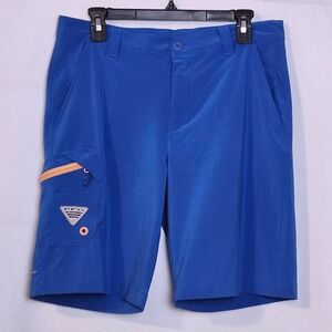Columbia PFG Mens 32 Blue Fishing Shorts Omni-Shield Water Resistant Lightweight